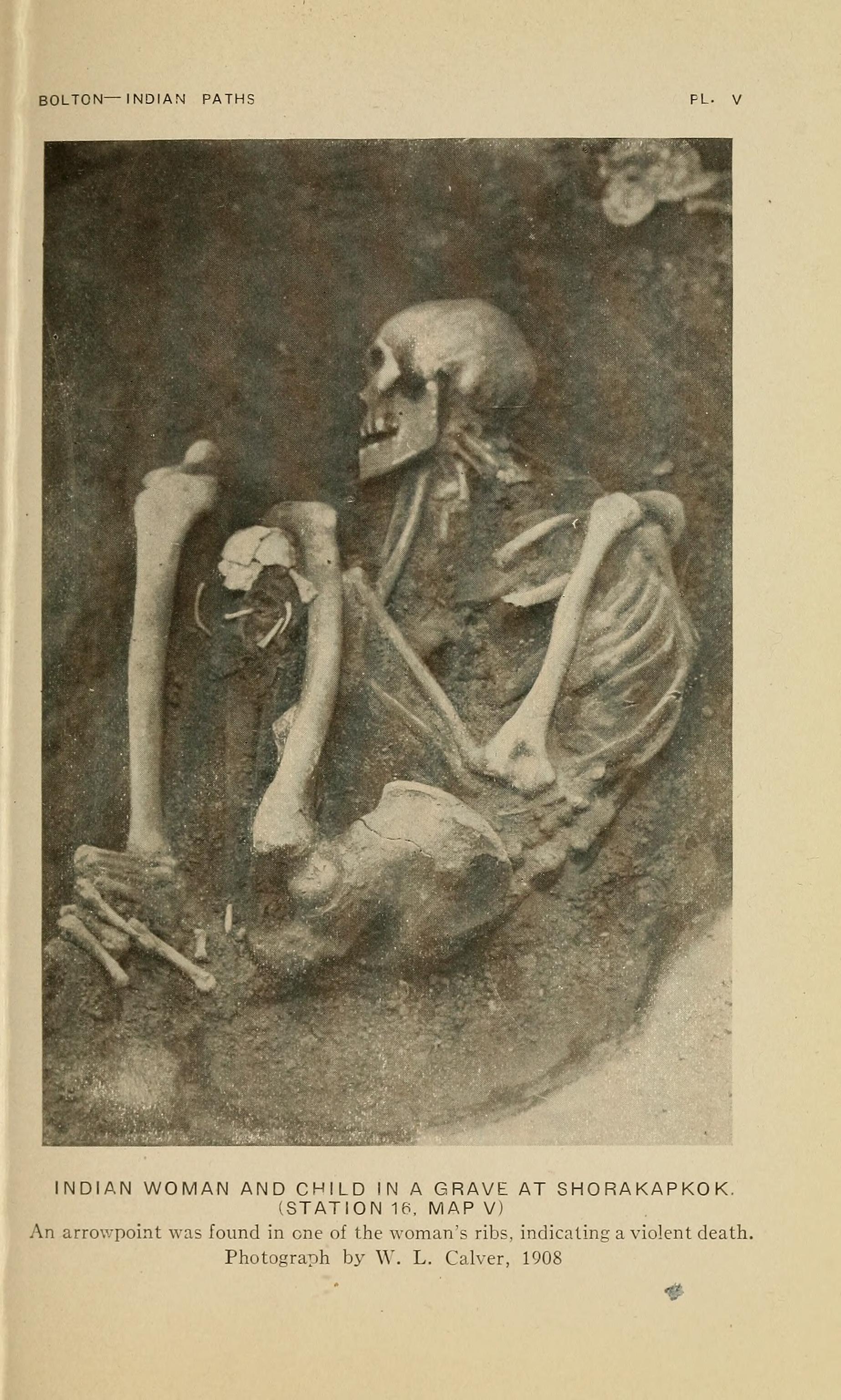 Indian Woman and Child Burial at Shorakapkok