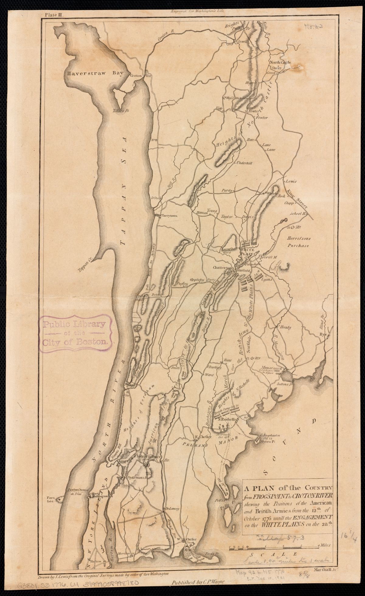 Military Map: Frog's Point to Croton River (1776)