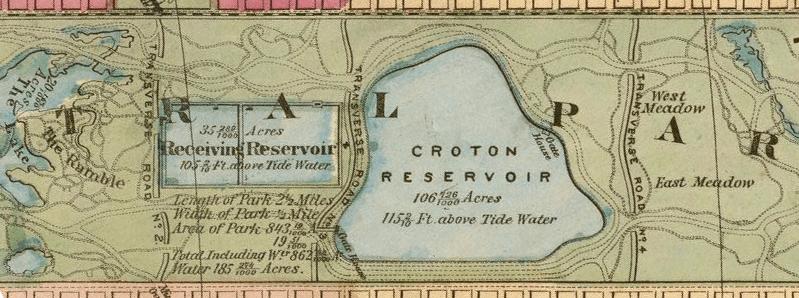Croton Reservoir in Central Park, 1874