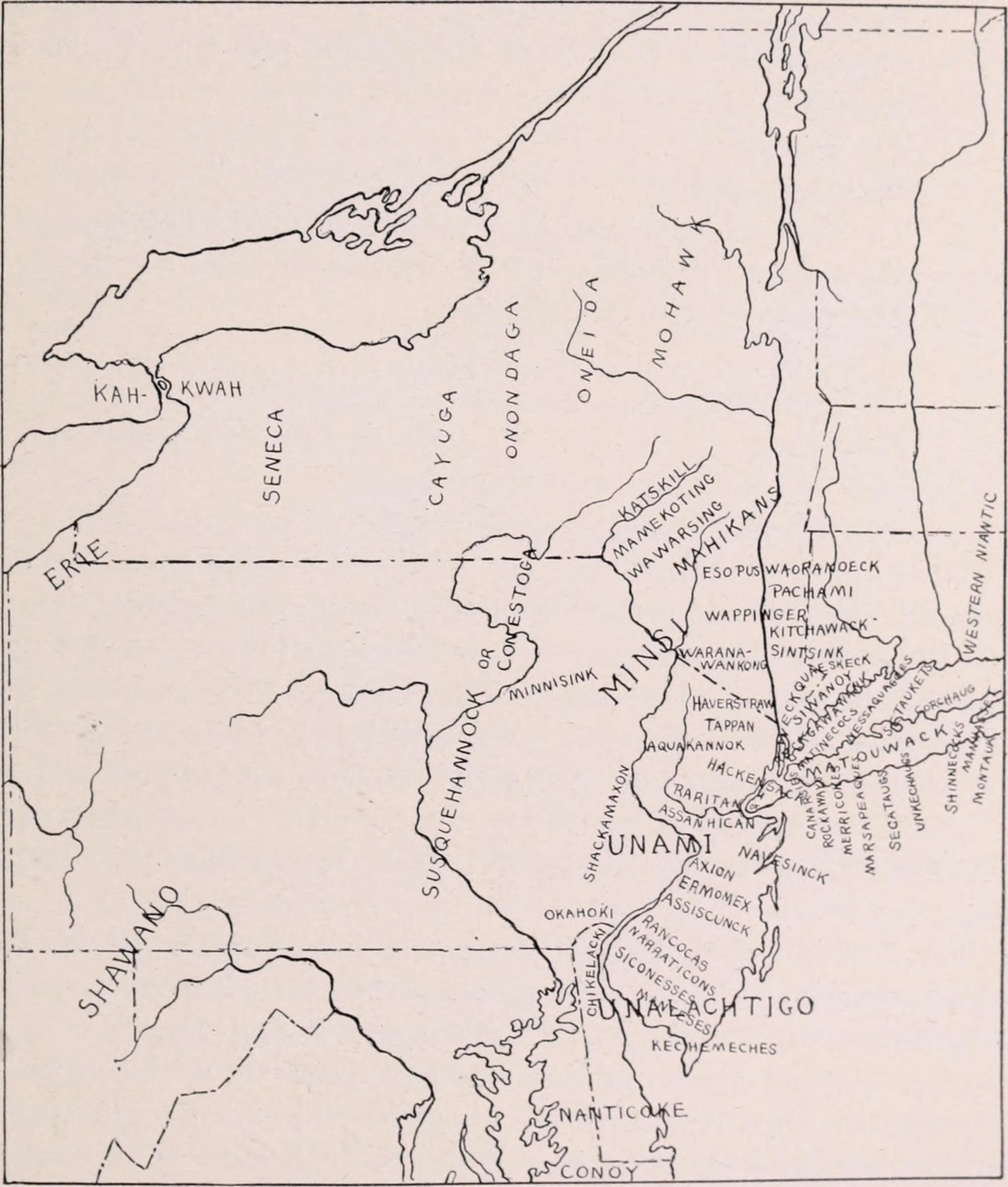 Indian Tribes in the Vicinity of Manhattan (1921)