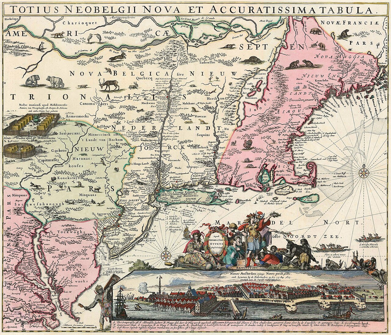 New Netherland and New England Map (1662)