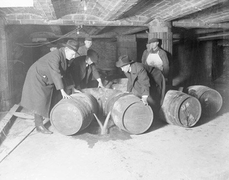 Prohibition Agents Destroying Alcohol