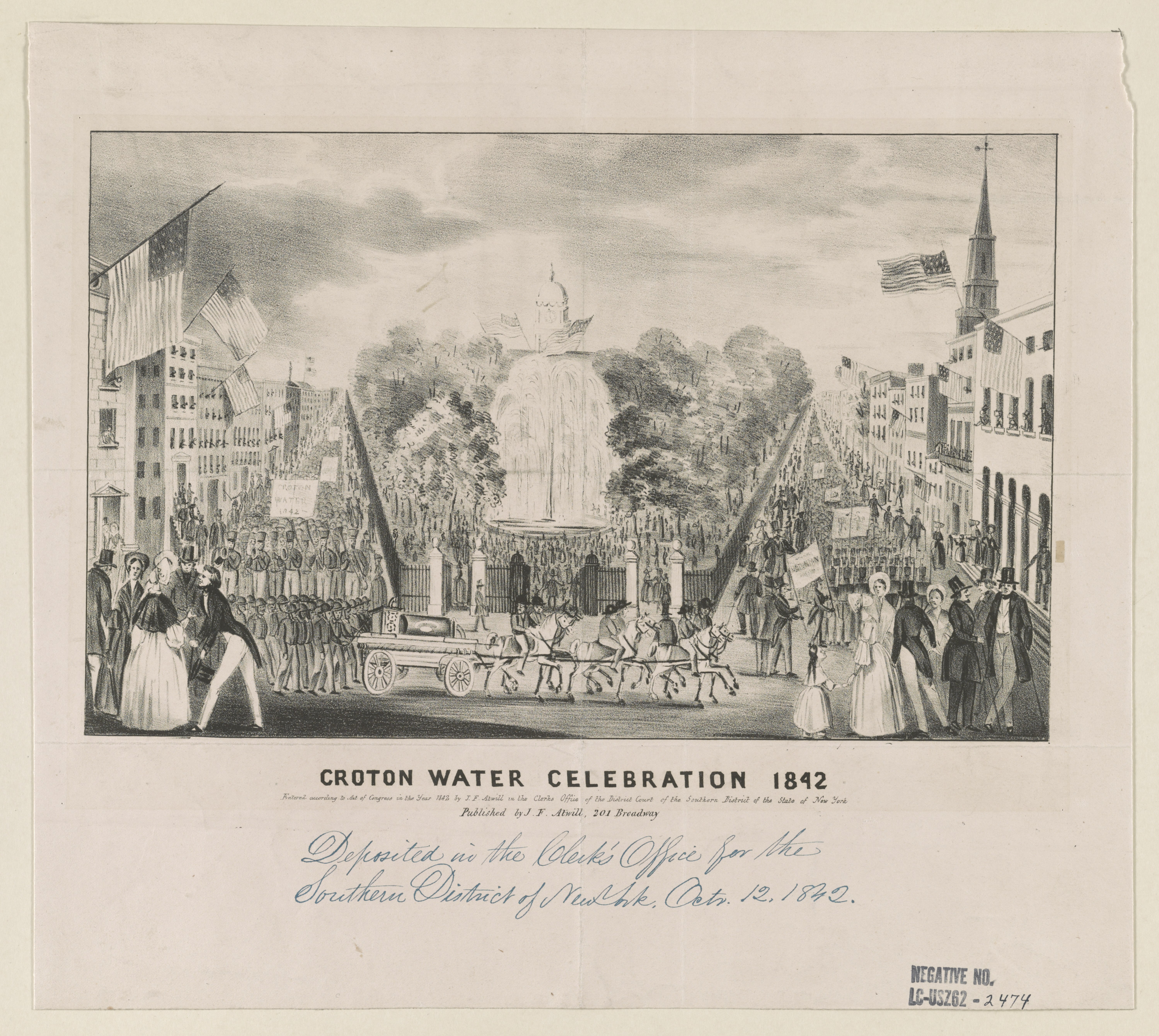 Croton Water Celebration, City Hall Park (1842)