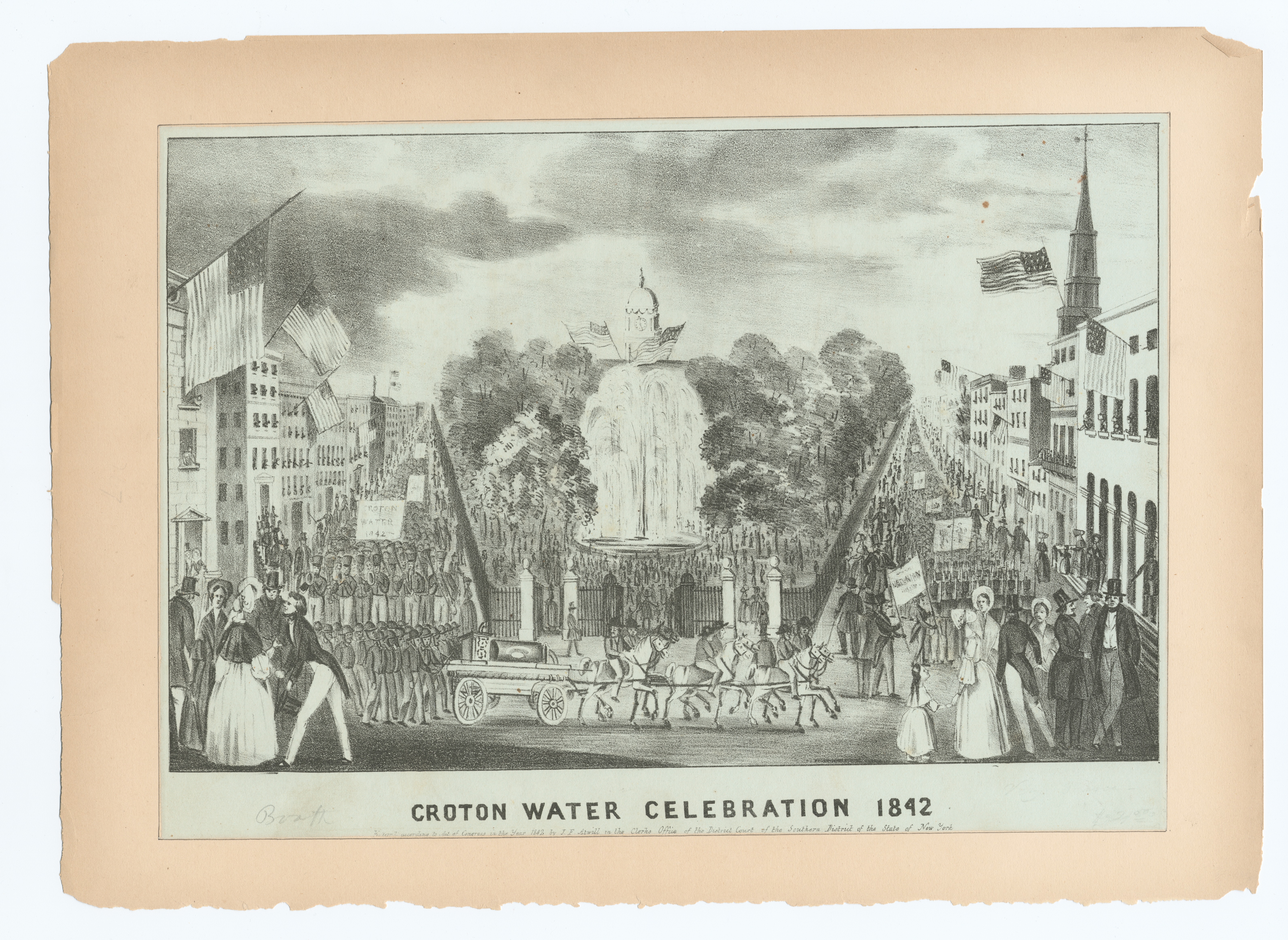 Croton Water Celebration — Panoramic View (1842)