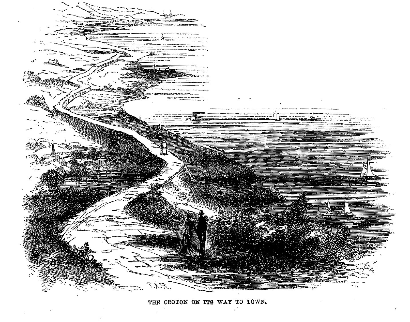 The Croton on Its Way to Town — Harper's Magazine (1860)