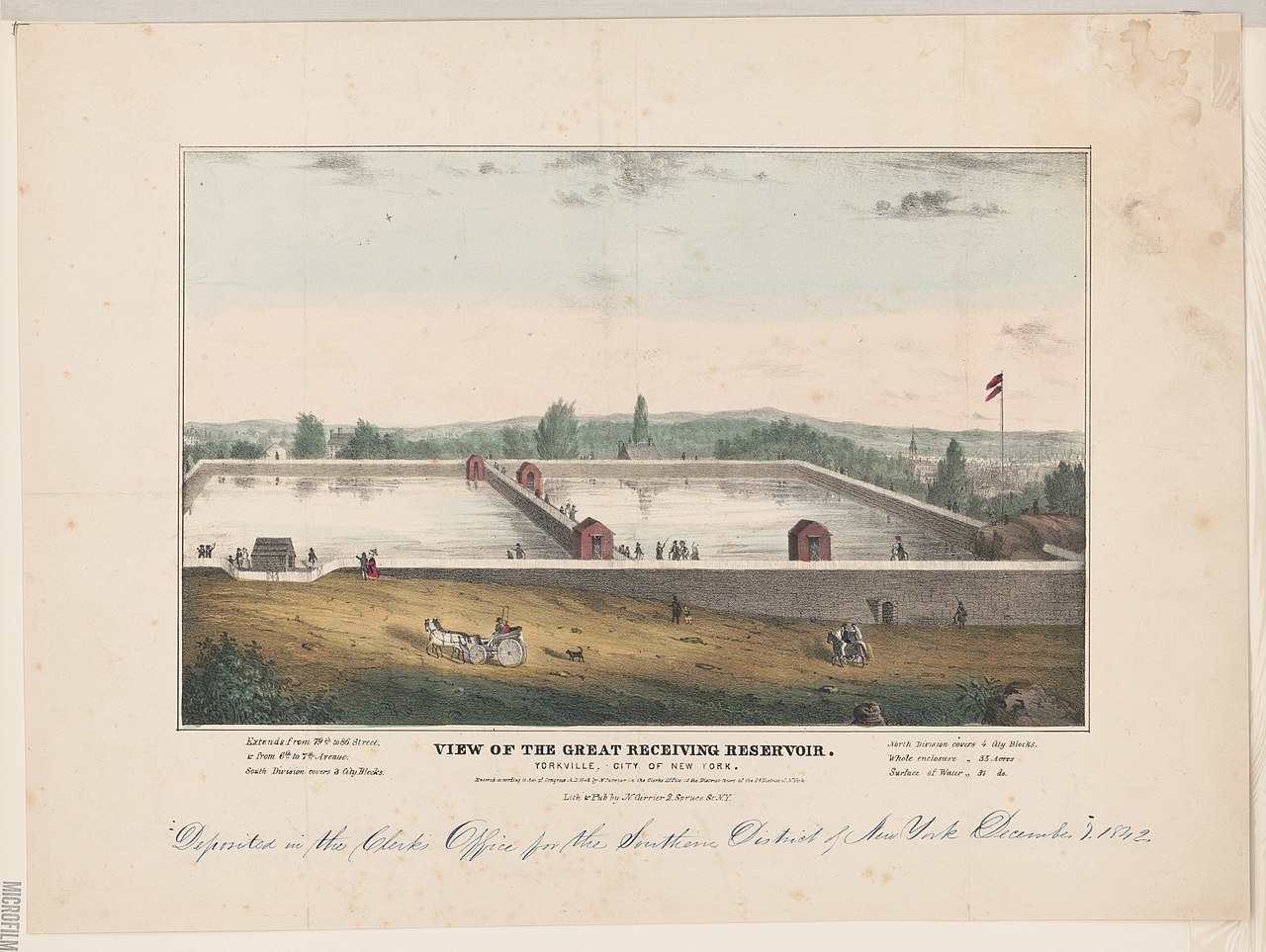 The Great Receiving Reservoir, Yorkville (1842)